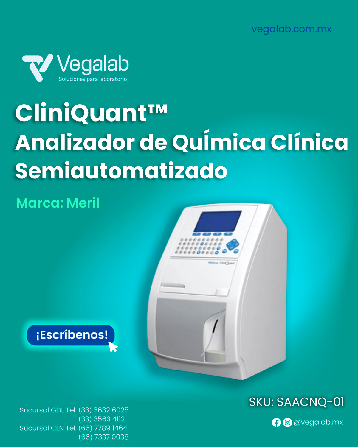 Analizador de Química Clínica Semiautomatizado Mod. CliniQuant™ - Meril Meril