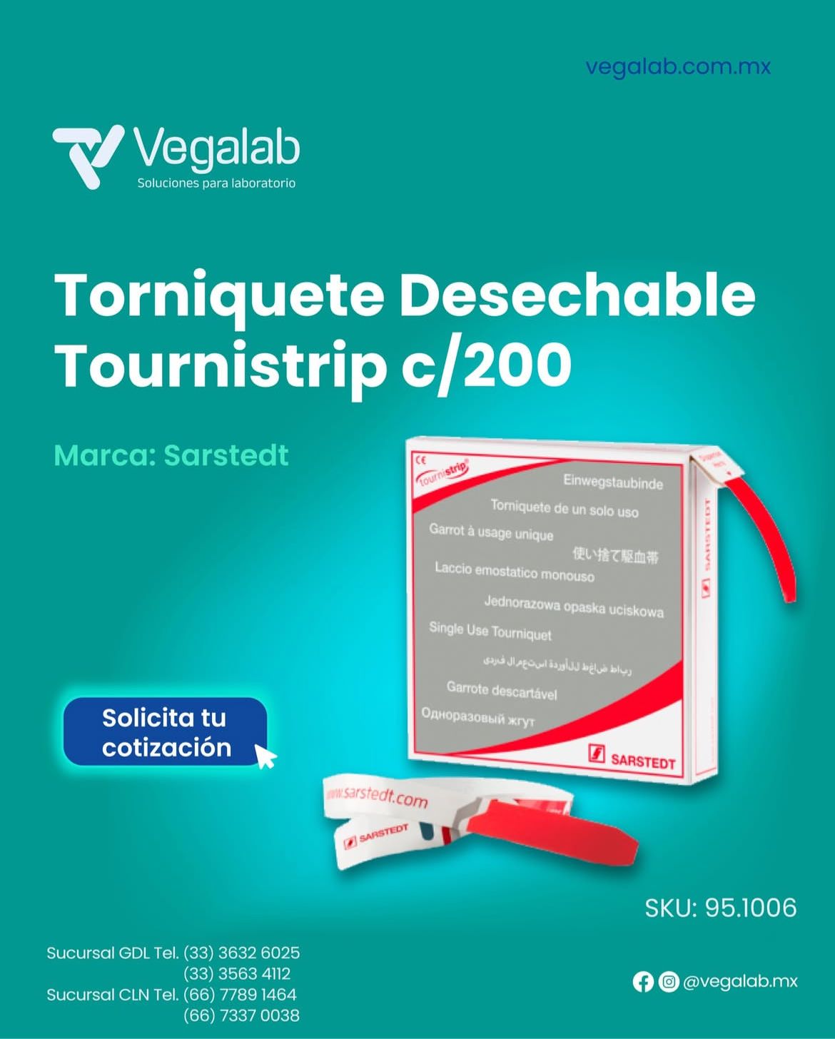Torniquete venoso desechable tournistrip c/200 Sarstedt