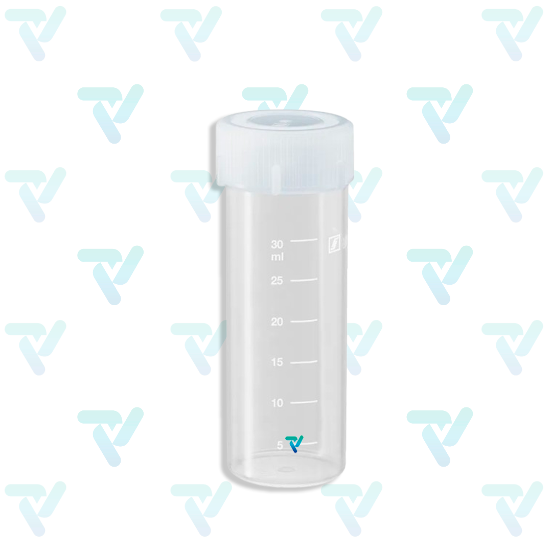 Tubo de 30ml estéril, PP, Fondo Plano, graduado c/50 piezas - Sarstedt
