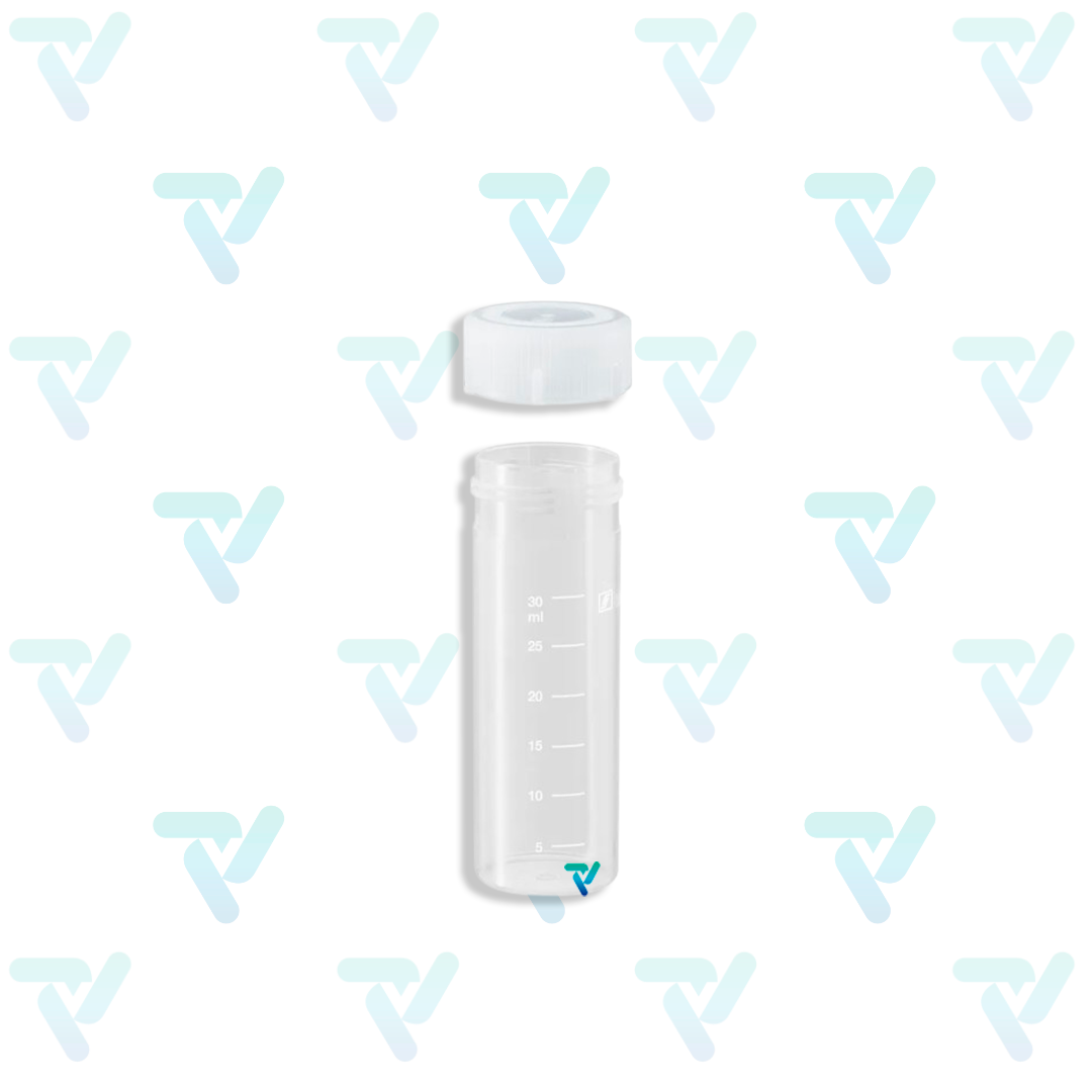 Tubo de 40ml, no estéril, PP, Fondo Plano, graduado c/50 piezas - Sarstedt