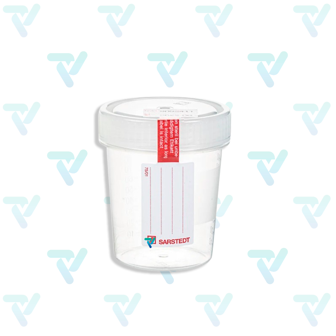Frasco de Orina 100 ml estéril, PP, graduado c/5 piezas - Sarstedt