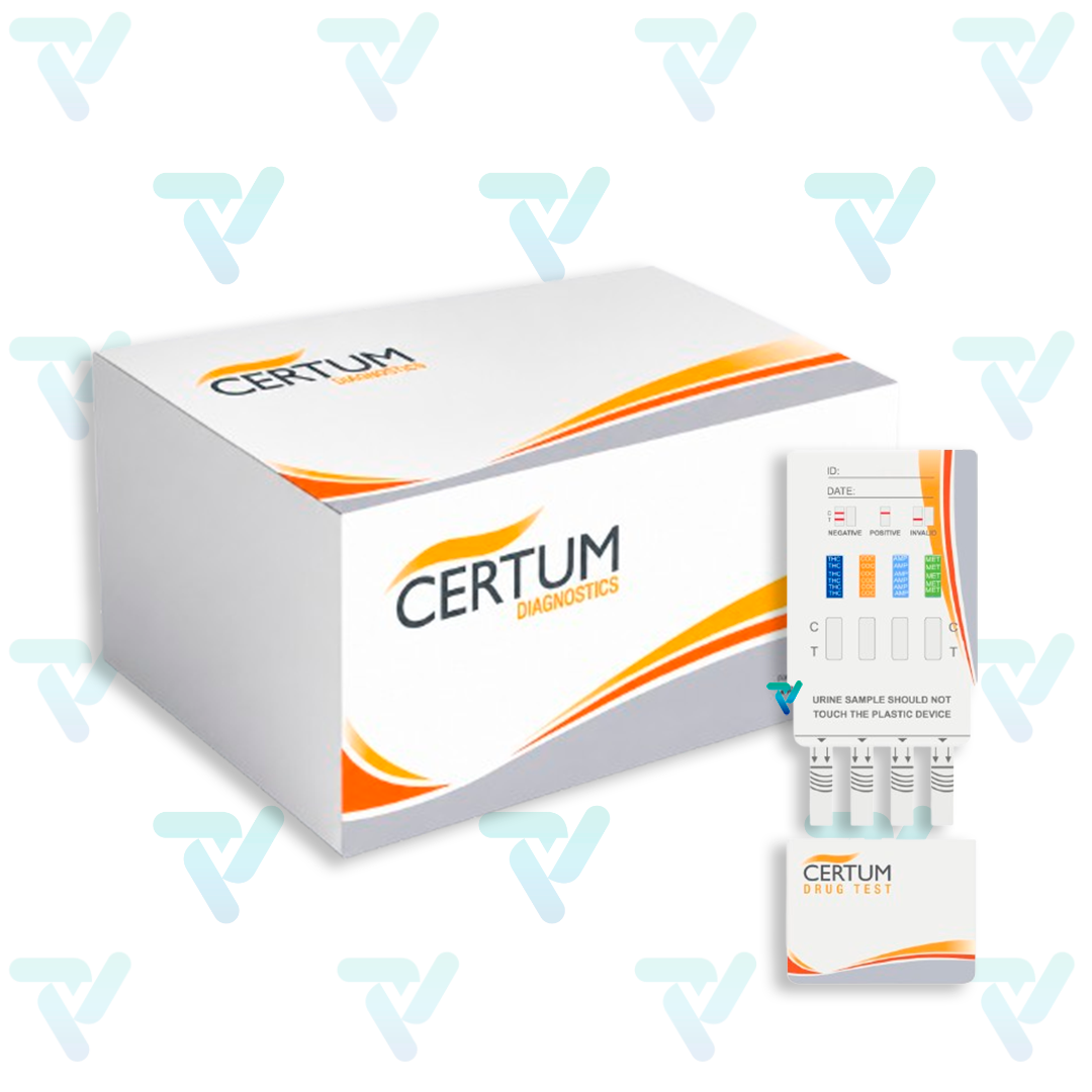 Panel de 6 parámetros (THC/COC/OPI/AMP/BZO/MET) c/25 pruebas - Certum