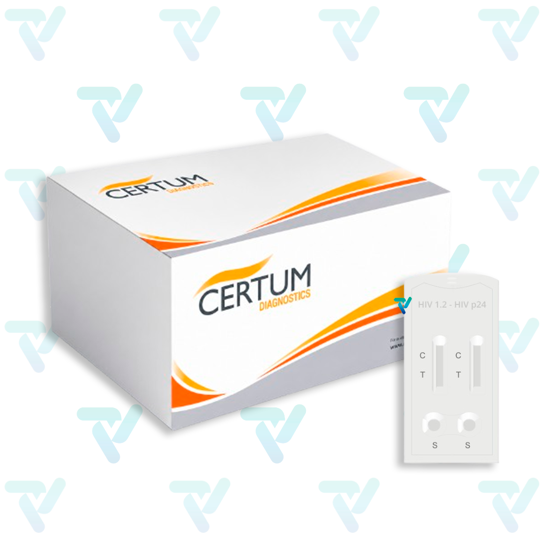 VIH/HIV (1,2) y p24 Ag 4ta generación c/25 pruebas - Certum