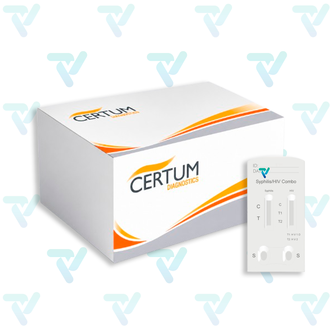 Sifilis(IgG/IgM) y VIH/HIV (1,2yO) Ac c/25 pruebas - Certum
