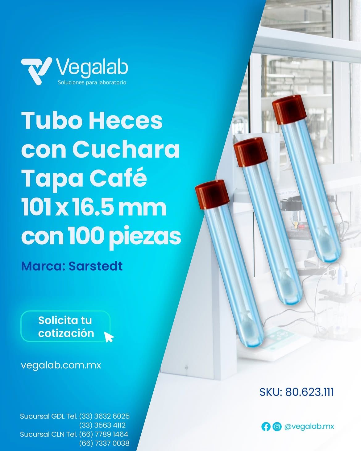 Tubo para Heces de 101x16.5mm - Sarstedt